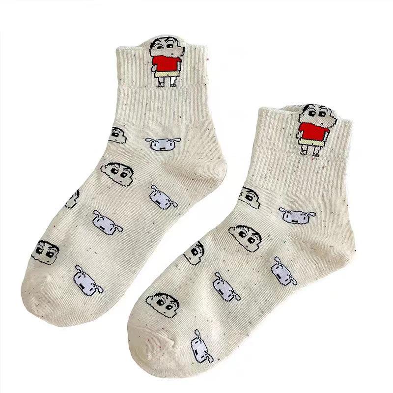 Women's Cute 3D Anime Mid-Tube Cotton Socks - Trendy Sports Design