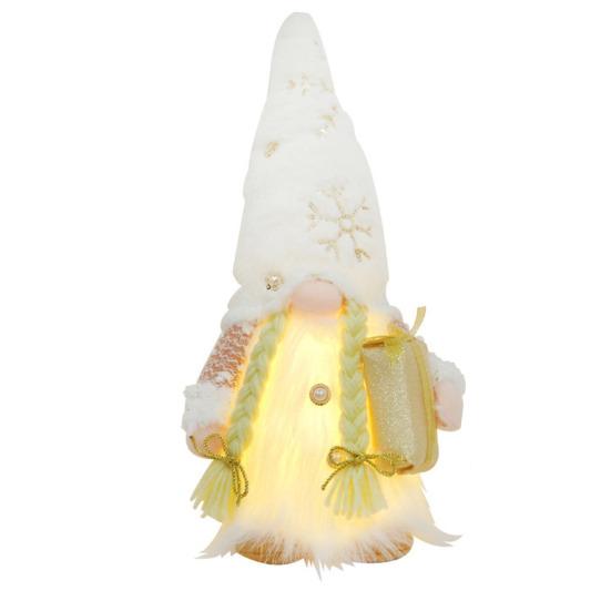 Рождественский гном, кукольное украшение, светящаяся плюшевая фигурка гнома, безликий гном с огнями, украшение для каминной полки праздничного стола