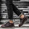 38-48Мужская обувь из натуральной кожи Большой размер Водонепроницаемая уличная обувь Оксфорды Обувь Дерби Мужские броги Кожаная обувь