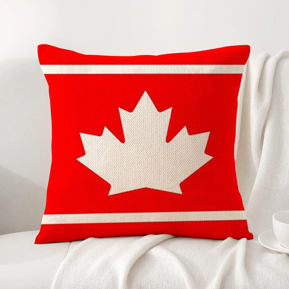 Canada Canadian Flag Ca Leaf Cushion Cover Summer Coolness Linen Fabric Double-Sided Printing Pillow Case Sofa Home Decor Gift