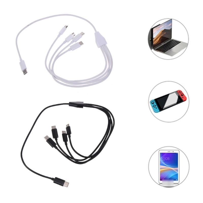4-в-1 Многофункциональный USB C Зарядный Кабель с разъемами USB C Micro USB для Зарядки Мобильного Телефона Планшета