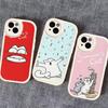 Комедийный Анимированный Чехол из Кожи Кота S-Simons для Телефона iPhone 16 16e 15 14 13 12 11 Pro Max Plus Mini