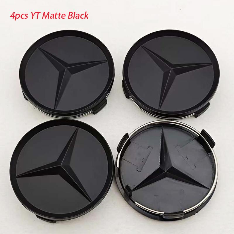 4pcs 75mm Car Wheel Center Caps Rims Hub Caps For Mercedes Benz W204 205 A B C E S CLA CLK ML GLK GLA GLB GLC CLA Accessories FF1 QQ64