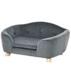 Dog Sofa Bed Pet Chair Couch with Water Resistant Fabric, Kitten Lounge with Soft Cushion, Wooden Frame for Mini Size Dogs - Grey