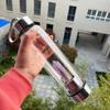 Стеклянная бутылка для воды из высокоборосиликатного стекла с шестиугольным столбом из белого аметиста