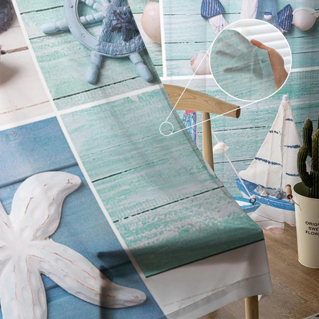 Marine Elements Lighthouse Vessel Sheer Curtains for Living Room Modern Voile Curtain Bedroom Tulle Curtains Window Drapes Decor