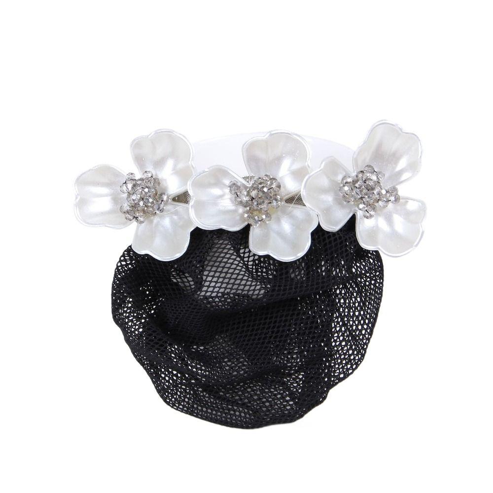 Flower Hairpin Korean Bun Snood Ponytail Clip Hairgrips Cover Net Vintage Women Spring Clip Gift