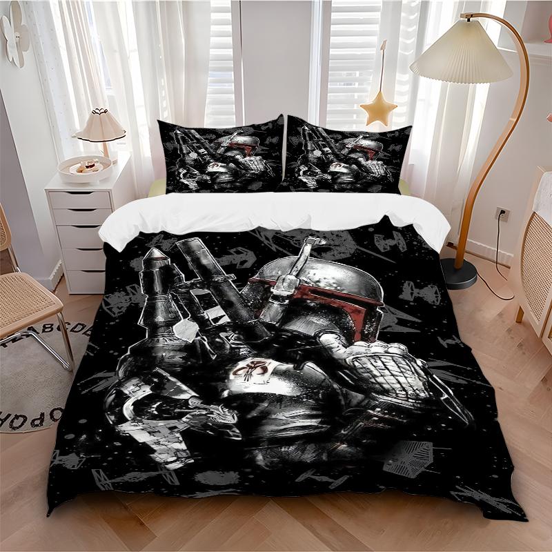 3Pcs Star Wars Boba Fett Armor Bedding Set Quilt Cover Pillowcase Home Christmas Xmas Halloween Gift 1 Duvet Cover 2 Pillowcase M928443
