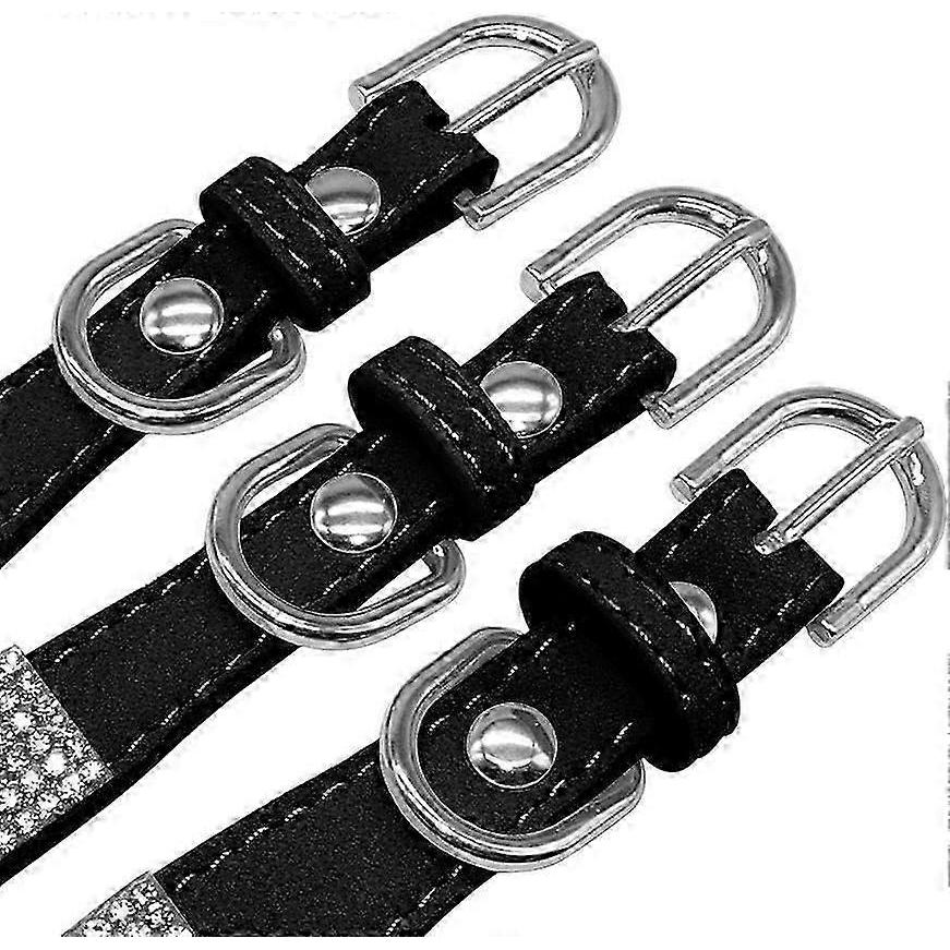 2025 Latest Model (M, Black) Rhinestone Dog Collar, Cute and Dazzling Soft Suede