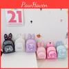 Ear Letter Rabbit Bow Sequin Childrens Backpack Zipper Design Storage Layered