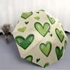 1pc Heart Green Automatic Open/Close Umbrella with One-Touch Button, Compact Folding Canopy, Sturdy 8-Rib Windproof Design -061
