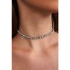 Women's Single Row Waterway Stone Body Choker Model Silver Zircon Collar Diamond Choker Necklace Evening Dress