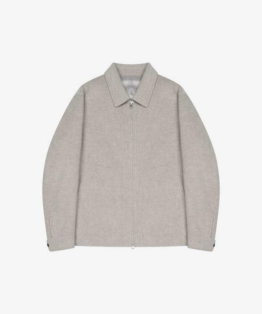 Sieg Standard Collar Handmade Zip-Up Jumper Beige (Pjmax6011)