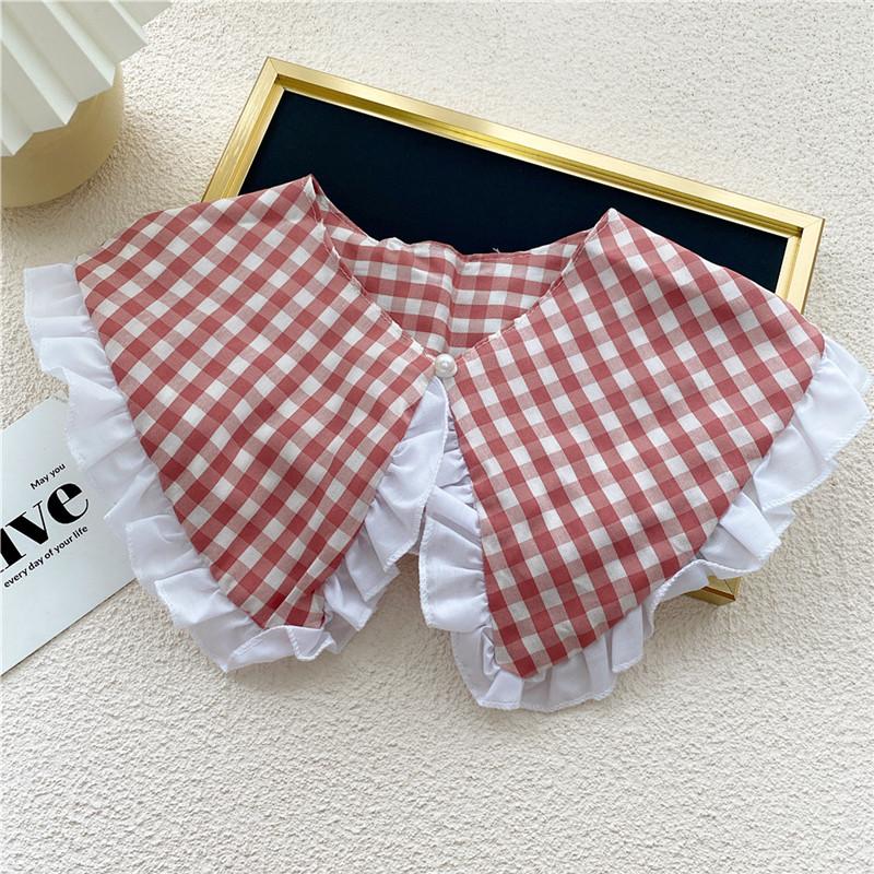 Клетчатый воротник в горошек, шарф для женщин, шейный платок, шарфы, рубашки, съемные воротники, блузки, свитера, шали, украшения, аксессуары