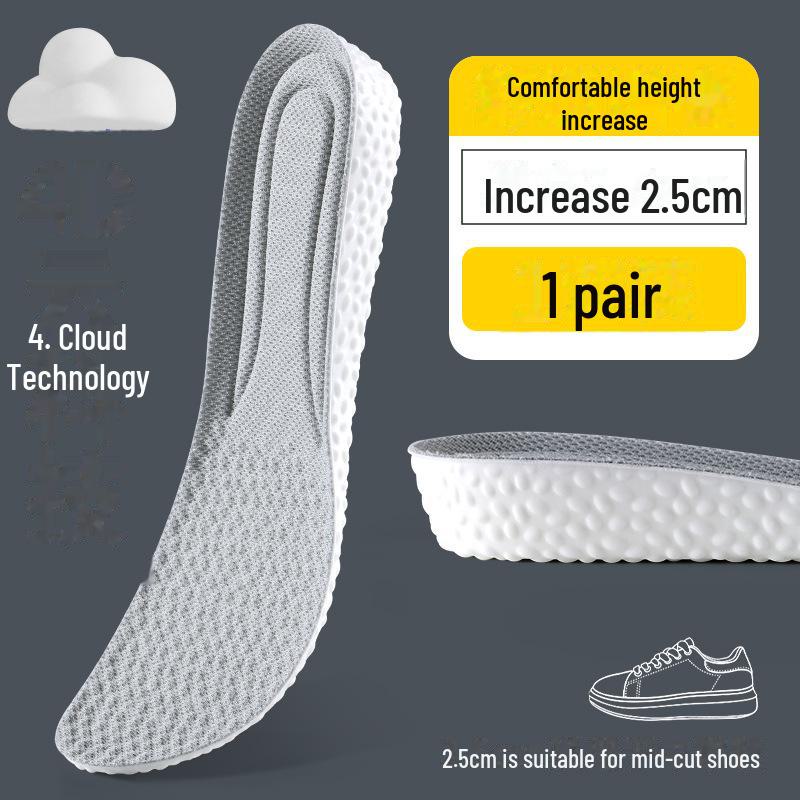 Stealth Comfort Insoles: Invisible Height Boost, Shock Absorption, Sweat Deodorizing for Men’s and Women’s Sports & Martin Boots AJ1
