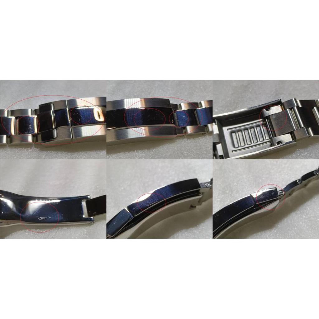 Б/у [Новый] Браслет из нержавеющей стали для Rolex, Застежка Glide-lock, Серебристый Совместимый (с царапинами)
