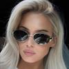 4PCS Oval Shaped Personality Metal Small Round Shape Fashion Spectacles Beach Accessories For Female Spectacles Shades