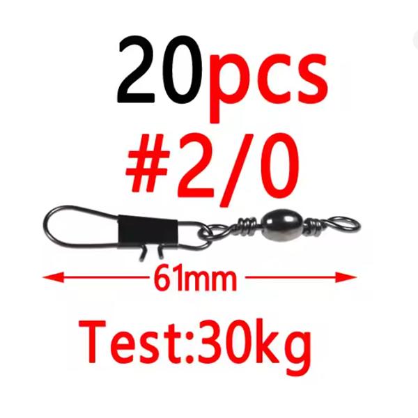 50/20/10pcs 17 Sizes Alloy Copper Barrel Crane Swivel with Solid Ring Interlock Snap Saltwater Fising Rigs Connector Accessories
