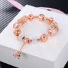LUXY MOON Women's Fashion Bracelet New Rose Gold Crystal Glass Perforated Beaded Tower Bracelet