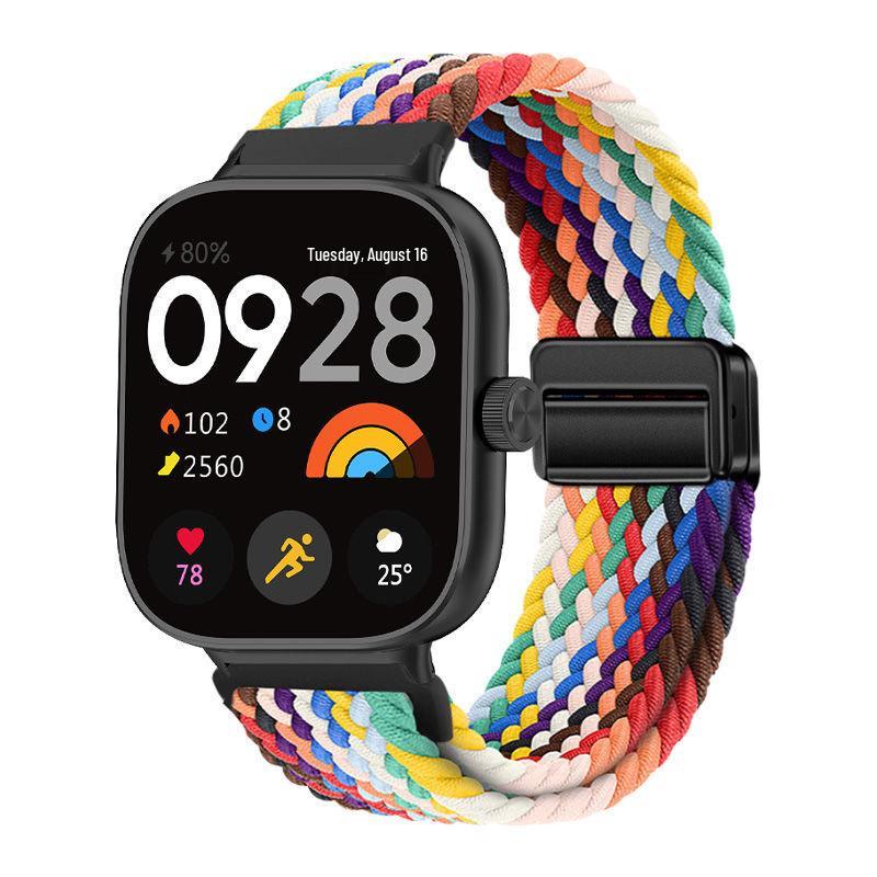 Совместимо с Xiaomi Band 8/9 Pro и Redmi Watch 4/5/6: Плетеная лямка с магнитной пряжкой