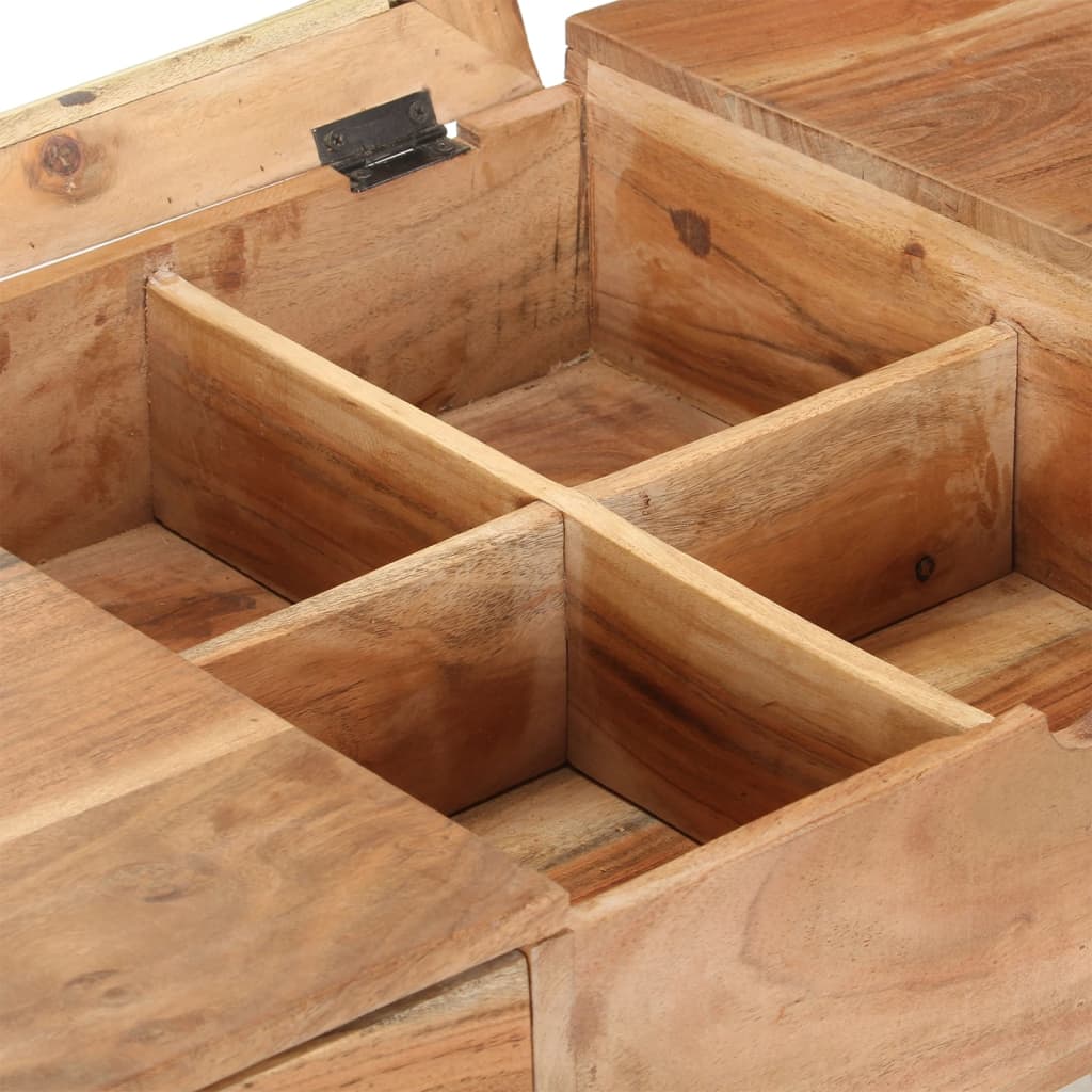 Makeup Table with Mirror 112 x 45 x 76 cm Solid Acacia Wood