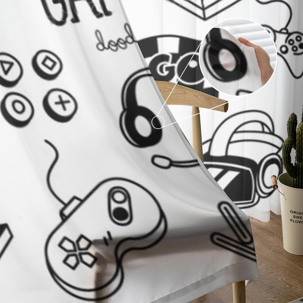 Игровой контроллер, прозрачные шторы для гостиной, спальни, тюлевые шторы, кухонные оконные шторы, панельные шторы