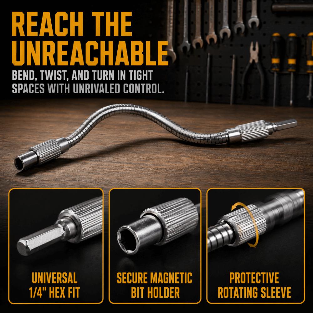1/4" Hex Shank Flexible Screwdriver Extension Bendable Drill Bit Extension Hard To Reach Areas