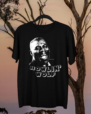 Смешная футболка с изображением Howlin Wolf, с коротким рукавом, черная, унисекс, S-2345XL 1G0152