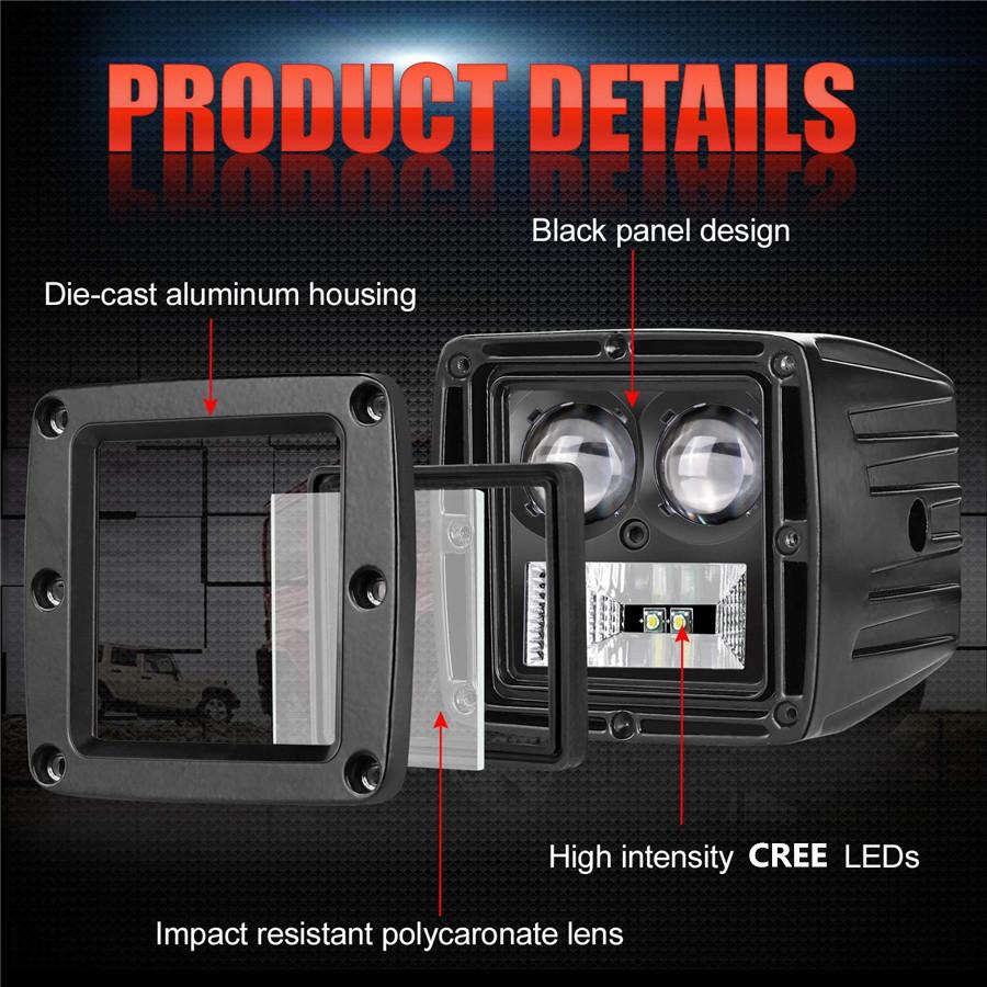 2 шт. 128 Вт 12800 лм CREE светодиодные фары-поды 3 дюйма Внедорожные фары Светодиодные фары для вождения