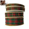 Retro Plaid Craft Ribbon for Bows Christmas Tartan with Gold Trim, Woven Fabric Ribbon, Vintage Red Classic Gift Baskets Green Wrapping, Floral Decor,