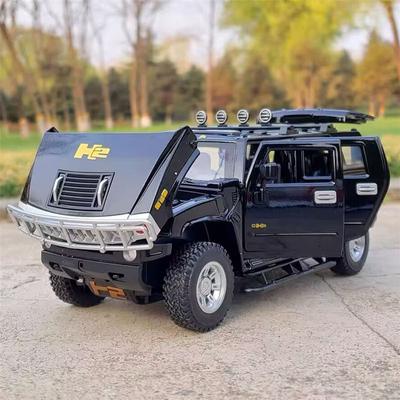 Новая модель автомобиля Hummer H2 Highway 61 SUV из легкого сплава, литая металлическая игрушка, большая модель внедорожника, имитация звука и света, подарок для мальчиков