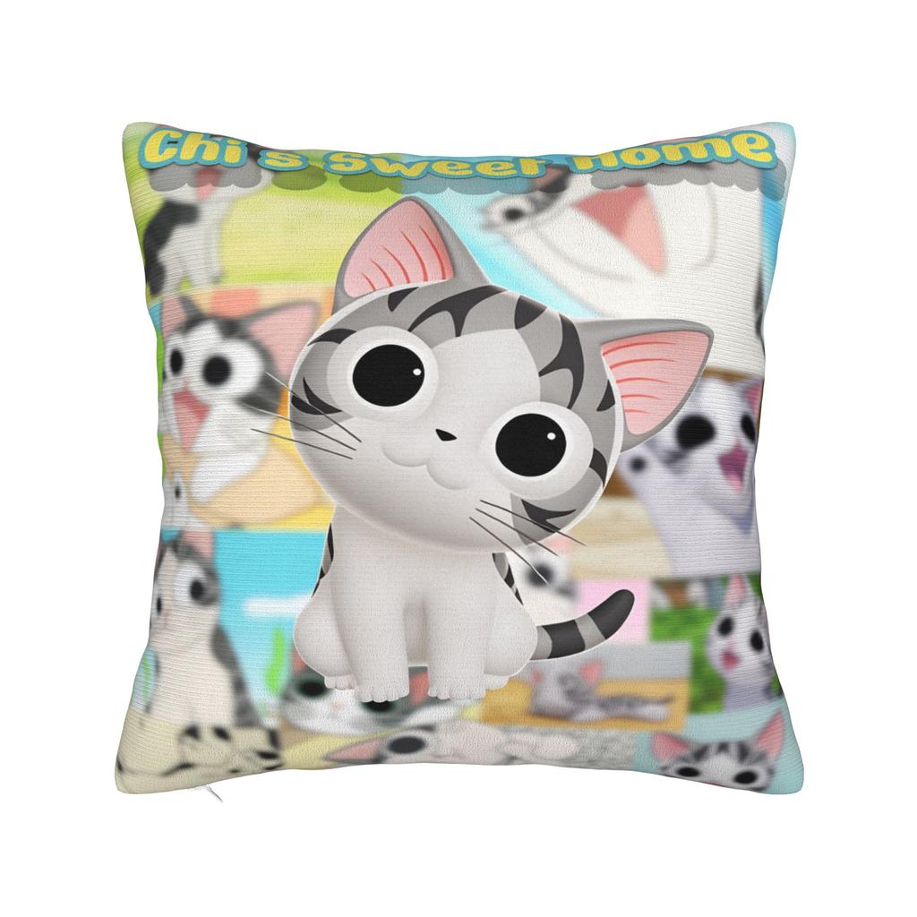 Pillow Cover CChis SSweet HHome Cat Novelty Pillow Case For Sofa Home Decor Pillowcases