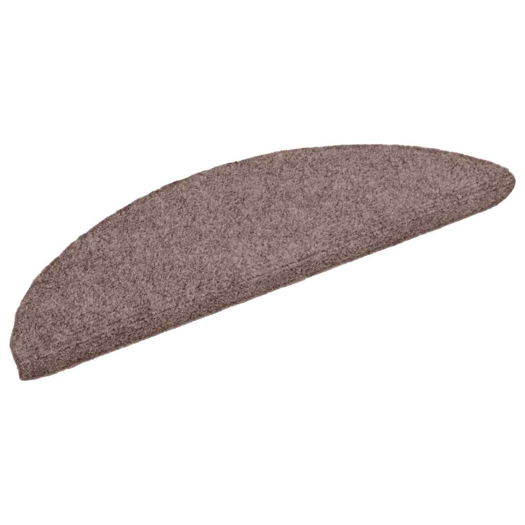 Vidaxl Maty Na Schody Samoprzylepne 5 Szt. 56X17X3 Cm Jasnobrązowe Półokrągłe