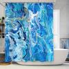 Современная сине-белая шторка для душа, водонепроницаемая ткань, декор для ванной, абстрактный принт, украшение комнаты, очень длинная 72x84 дюйма (193см х