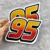 1Pc Yellow And Laser Number 95 Car Decals Water-Repellent For Auto Rear Windshield Window Door Body Trunk Vinyl Decals Ornament
