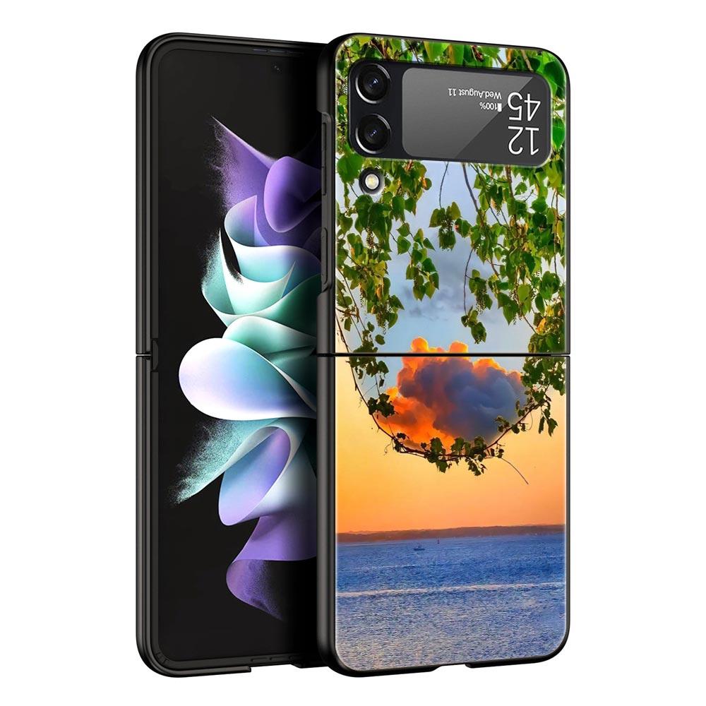 Милый арт красивый инди ярко-розовый Чехол для телефона Samsung Galaxy Z Flip3 Flip4 Flip5 ПК-оболочка для Z Flip 3 4 5 Жесткая складная крышка