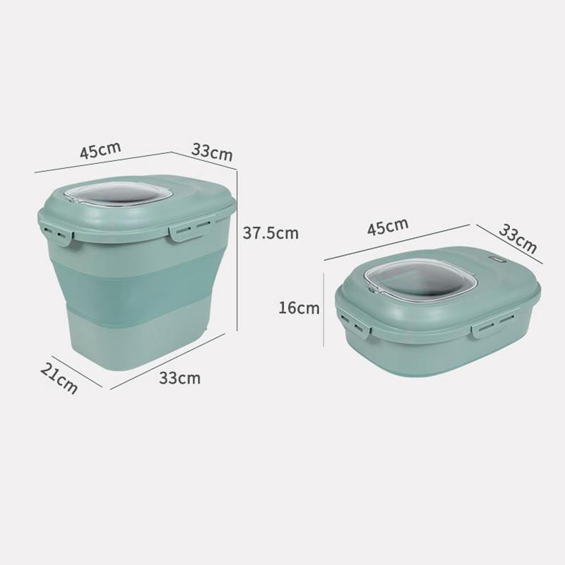 Foldable Pet Food Storage Containers, Large Capacity, Airtight, Dog, Cat, Dry Food Storage, Sealed Bucket, Pet Accessories