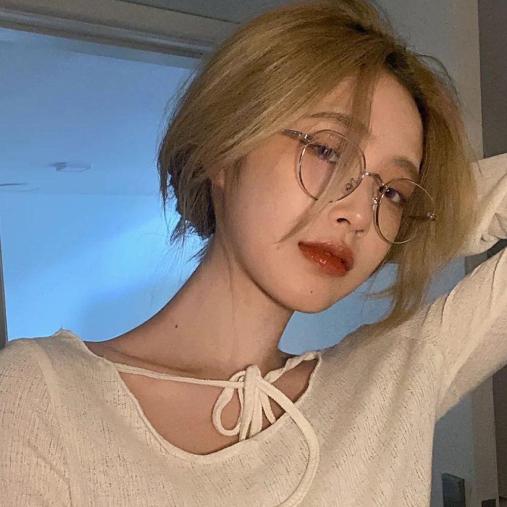 Оправа Очки Оптические Корейские Компьютерные Очки Круглые Очки с Прозрачными Линзами Женские Очки для Чтения