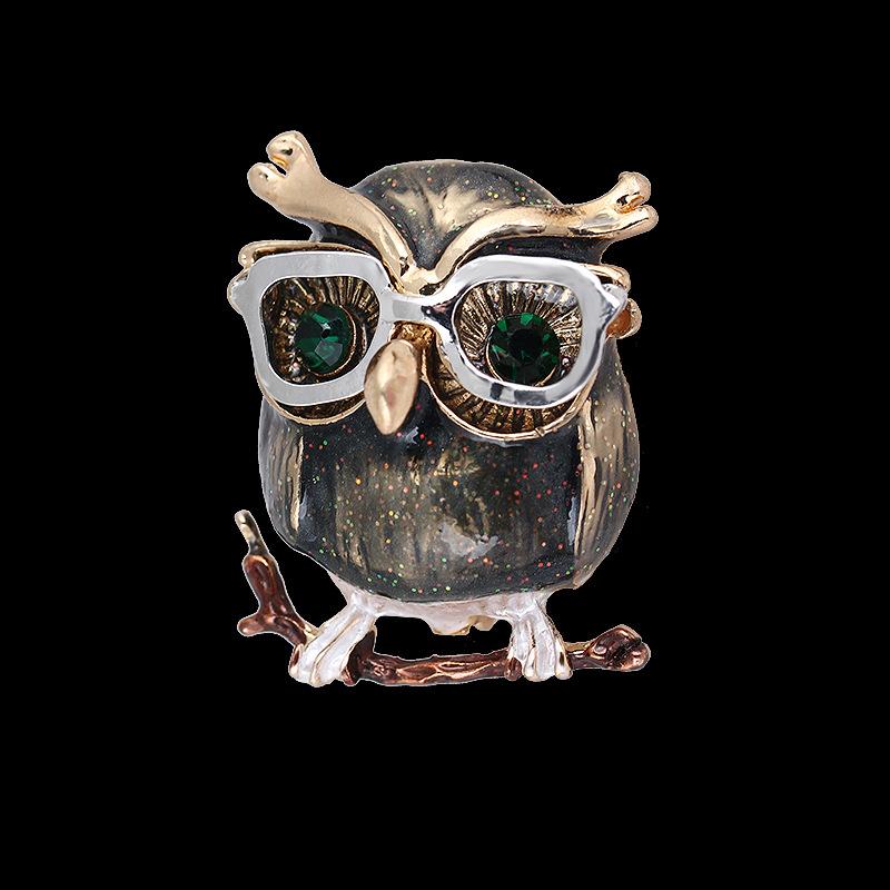 Брошь в виде совы, итальянские пескоструйные зеленые очки сова брошь-булавка аксессуары