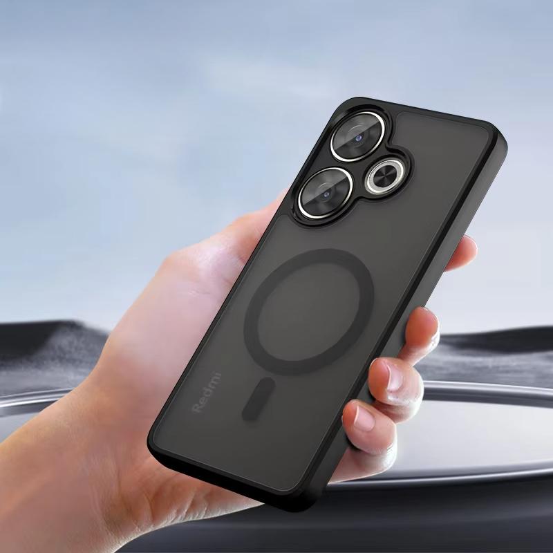 Для POCO X7 Pro Чехол Магнитный для Magsafe Акриловый чехол Чехол для Xiaomi POCO X7 X7pro POCOX7Pro Redmi Turbo 4 Беспроводная зарядка Ударопрочный бампер