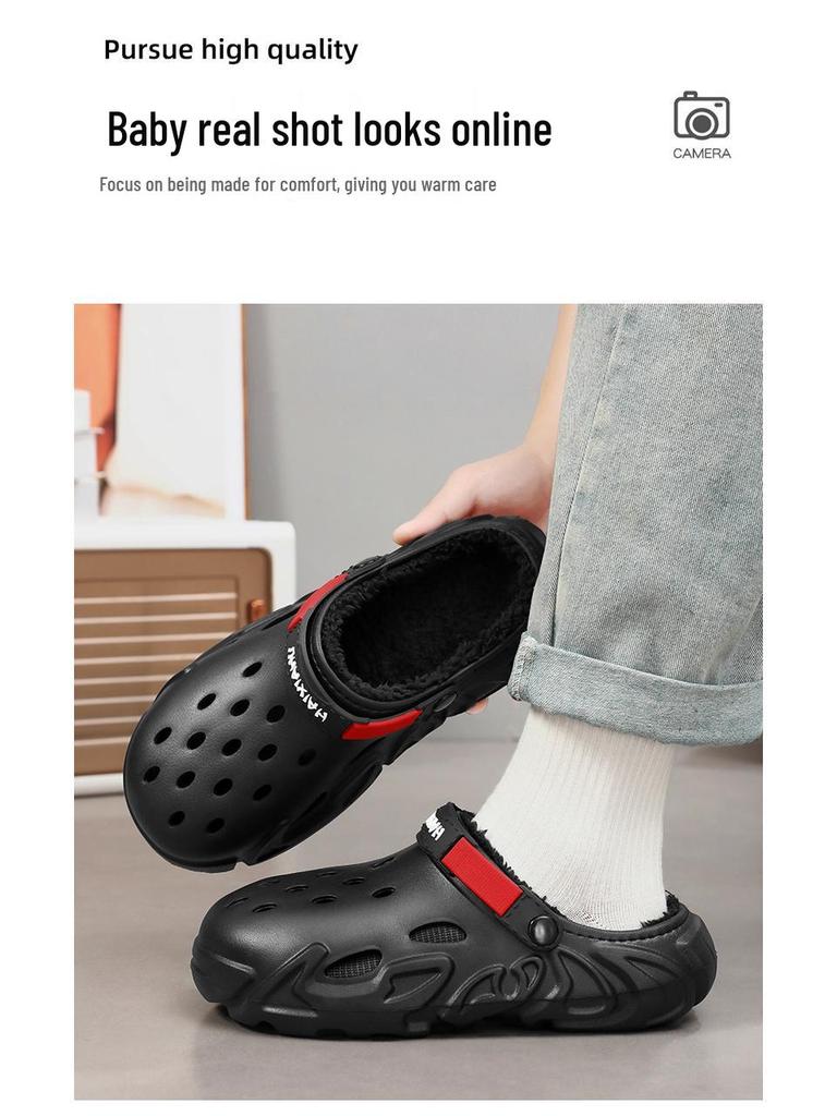 Fleece-Lined Cotton Slippers: Non-Slip, Soft Sole, Warm Office & Nurse Shoes for Autumn/Winter