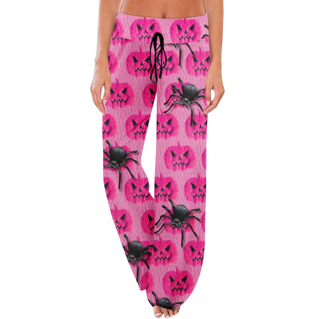 Пижамные штаны в стиле аниме, повседневные брюки с эластичной резинкой на талии, удобные прямые свободные брюки для йоги