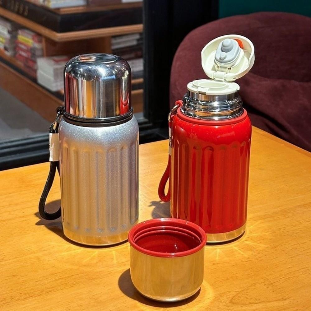 450ml Dual Drink Thermos Keep Warm and Cold Coffee Tea Cup Portable Insulated Mug Office