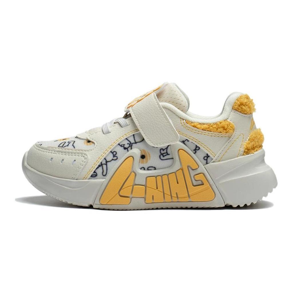 Disney X Li Ning Shock Absorbing Durable Kids Casual Shoes Kids Shoes White Yellow YKNT020-2
