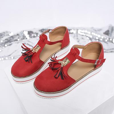 Женская обувь, летние сандалии на плоской подошве, повседневная обувь Baotou с кисточками в стиле ретро с круглой головкой