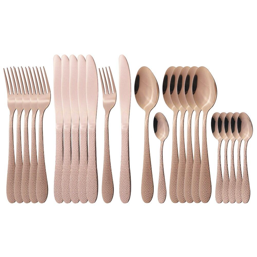 Высокое качество, 24 шт., синий набор столовых приборов, столовая посуда из нержавеющей стали, ножи, вилки, кофейные ложки, посуда, набор столового серебра для кухонной вечеринки