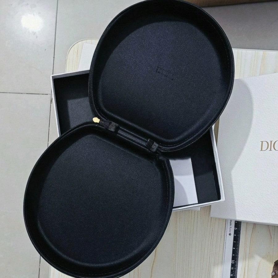 Dior Черный кожаный чехол на молнии для солнцезащитных очков