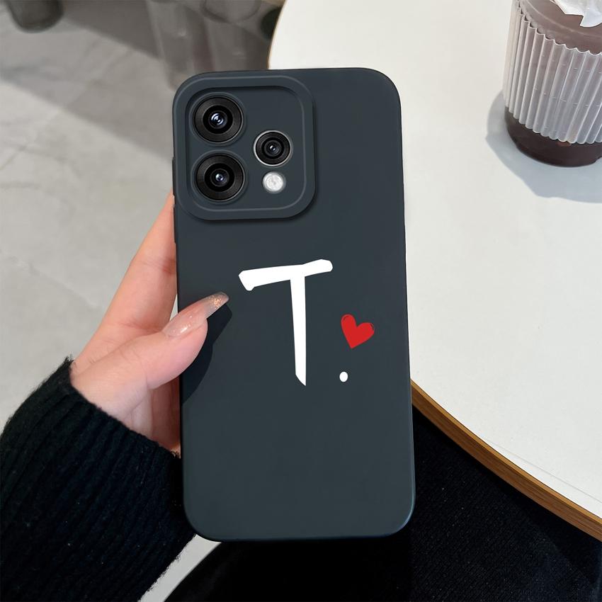 Милый Чехол для Телефона с Узором из Красных Сердечек и Букв для Oppo Reno 15 14 13 12 11 Pro 15F 14F 13F 12F 11F 5G Ударопрочный Силиконовый Чехол-Защита для Объектива Камеры