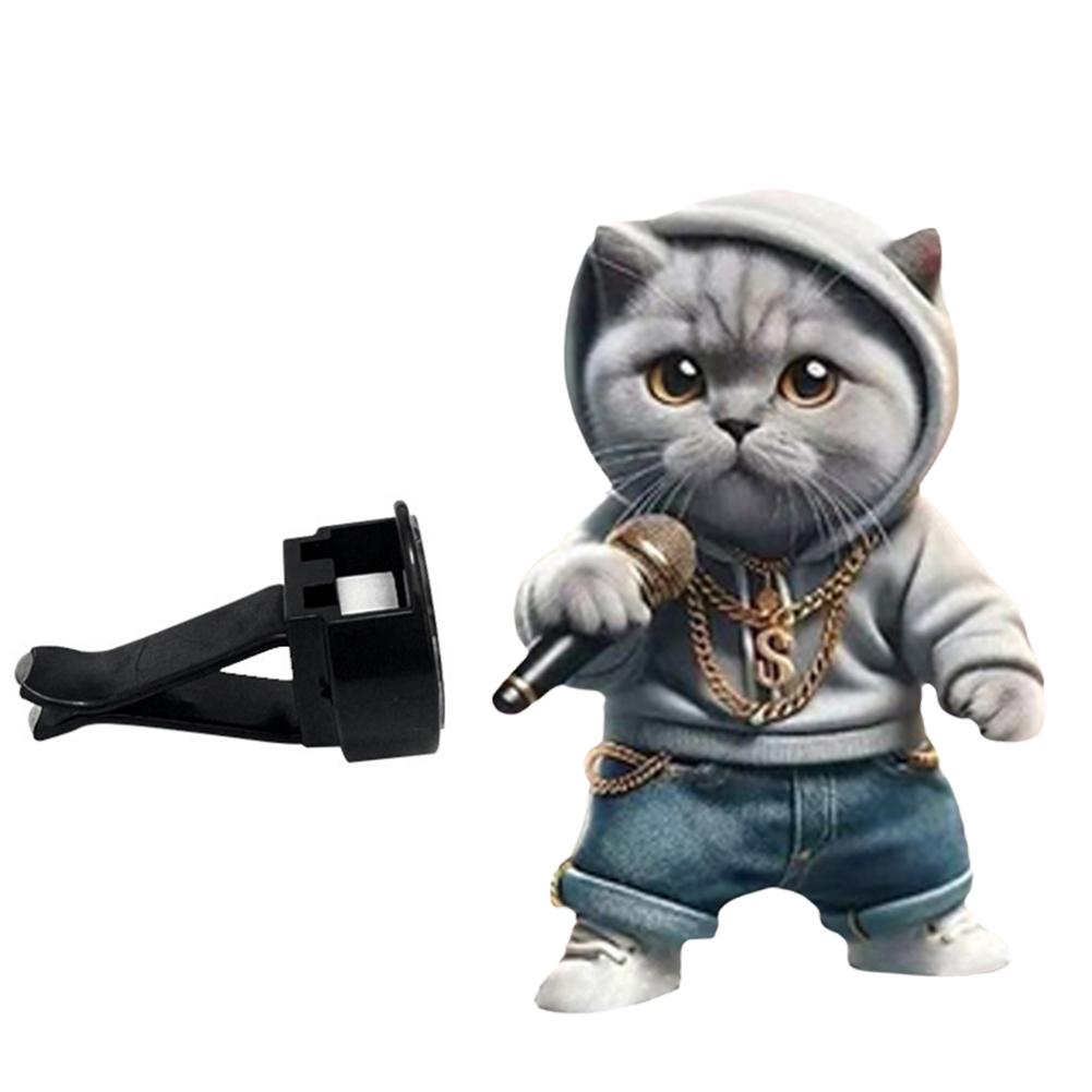 Милый котик и собачка Зажим для воздуховода автомобиля - Акриловый декоративный дизайн для свежего компактного интерьера и Aro J4T7