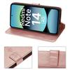 Coque et 2 Verres Trempés - E.F.CONNECTION - pour Xiaomi Redmi Note 14 4G - Cuir PU - Motif Papillon - Rose